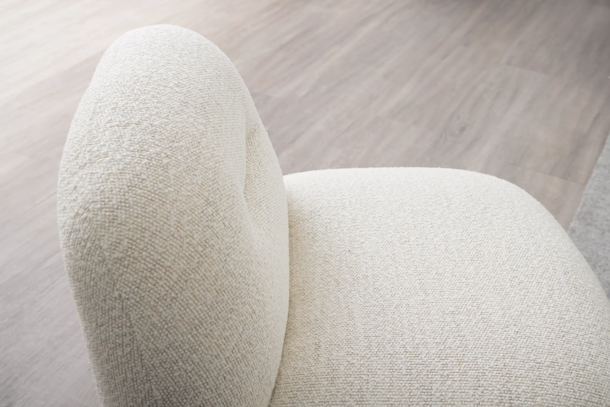 Aaliyah White Fabric Swivel Accent Chair