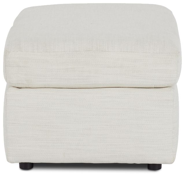 Noah Ivory Fabric Ottoman