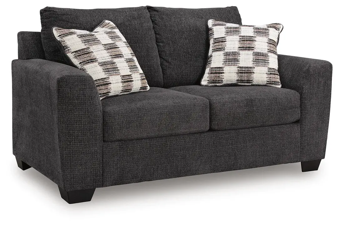Loreo Dark Gray Micro Loveseat Loreo Dark Gray Micro Loveseat