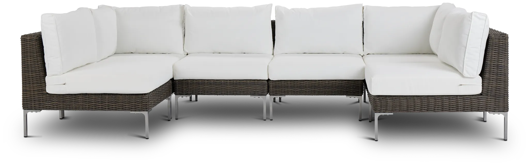 Tulum White Woven 6-piece Modular Sectional