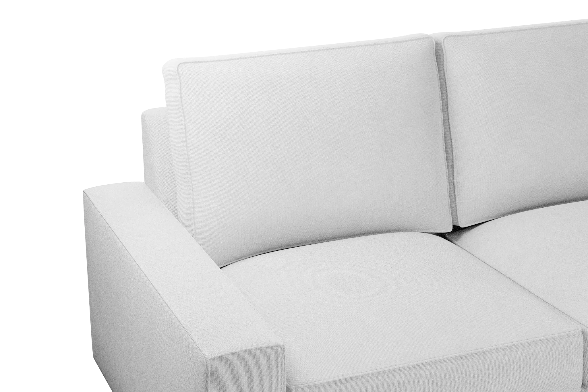 Edgewater Suave White Small Two-arm Sectional