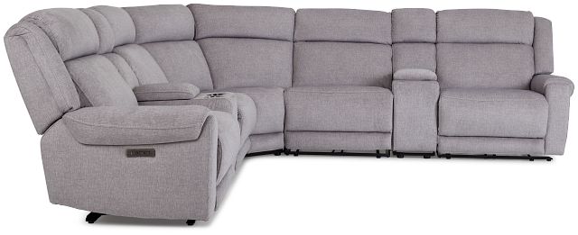 Beckett Gray Micro Large Dual Power Reclining Two-arm Sectional