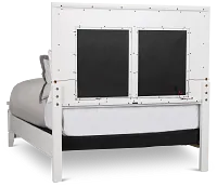 Alessandria White Uph Panel Bed With Lights