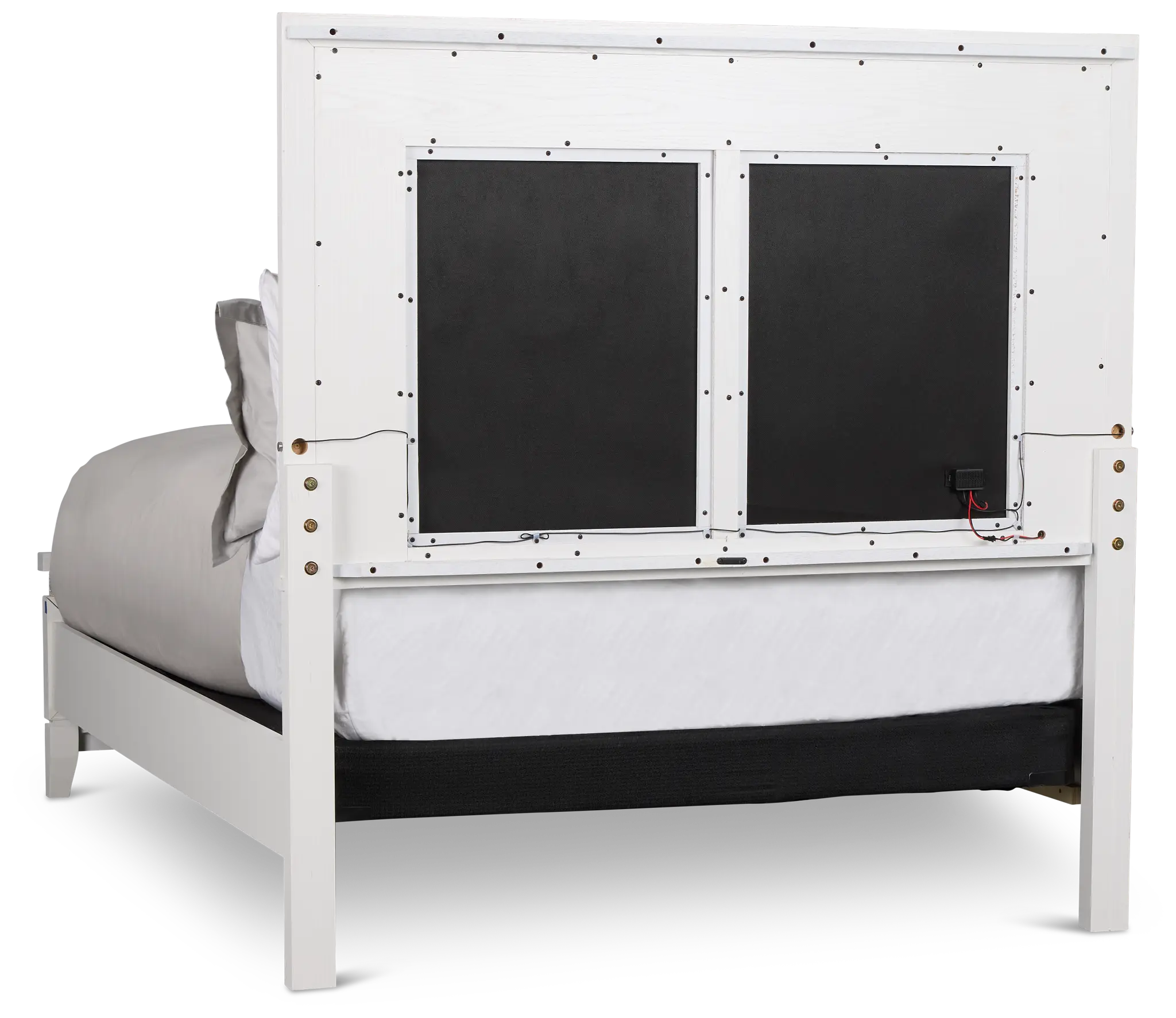 Alessandria White Uph Panel Bed With Lights Alessandria White Uph Panel Bed With Lights