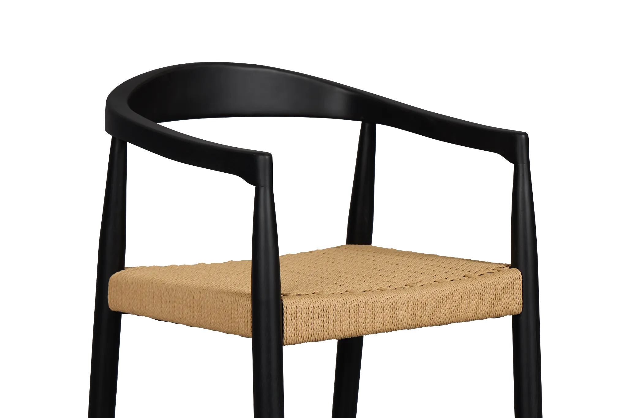 Santorini Black Curved Woven Side Chair