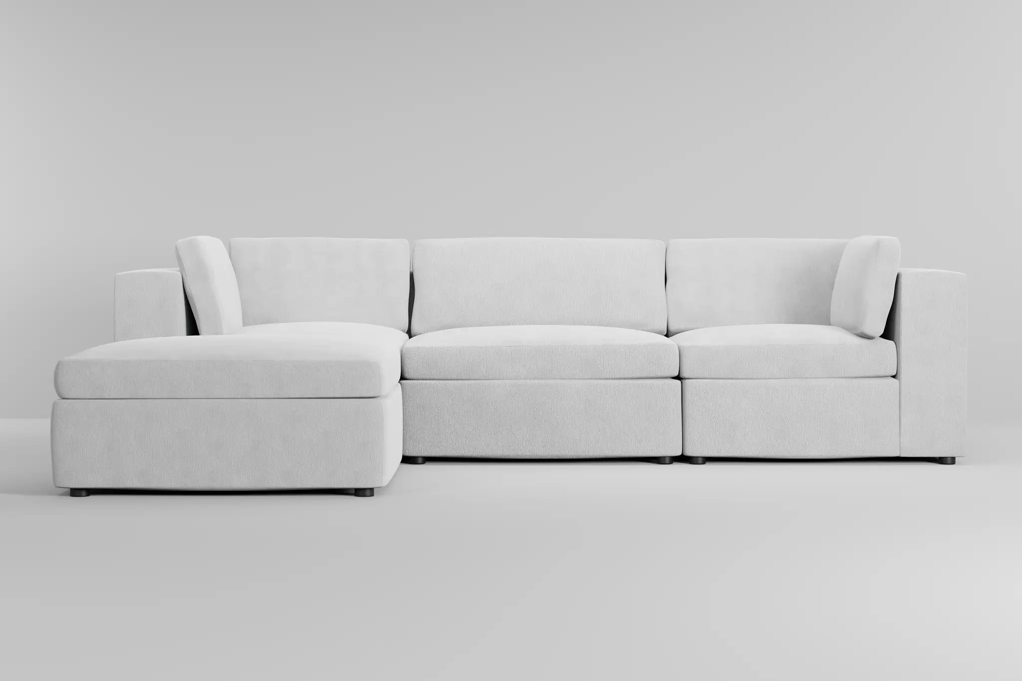 Destin Revenue White Fabric 4-piece Bumper Sectional Destin Revenue White Fabric 4-piece Bumper Sectional