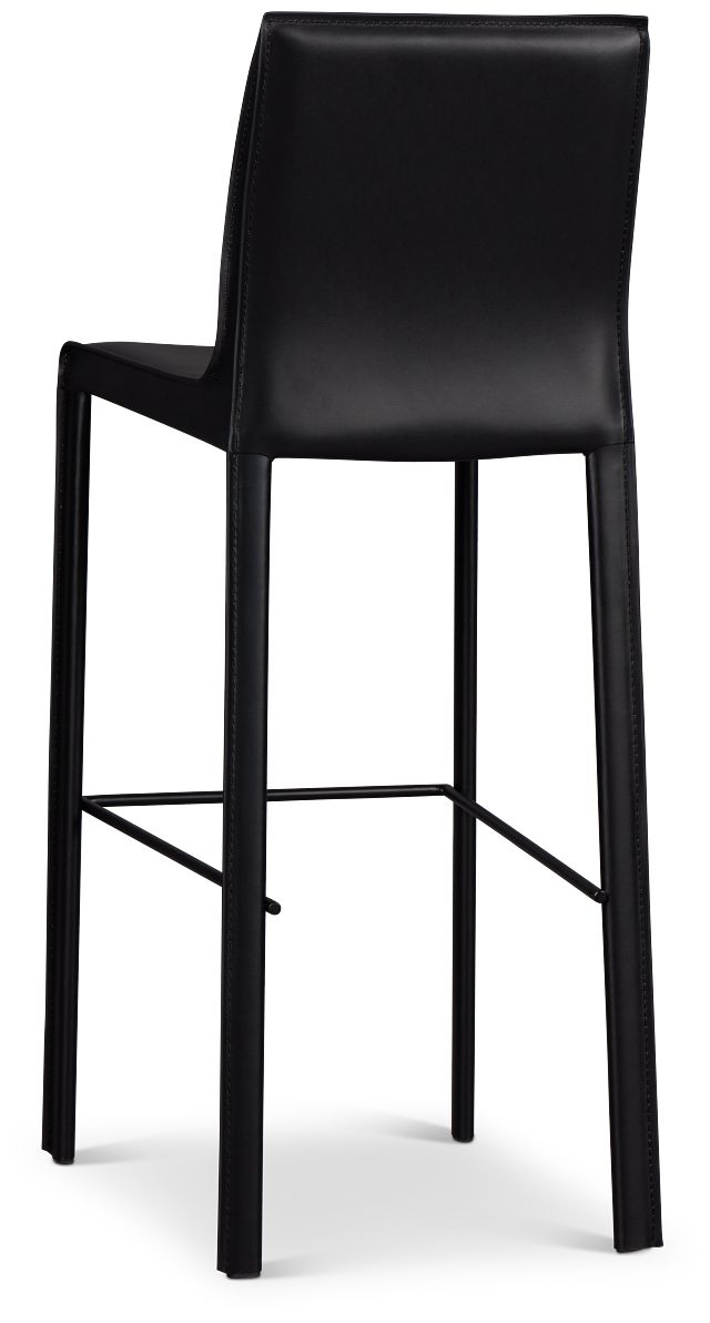 Lugo Black 30" Upholstered Barstool