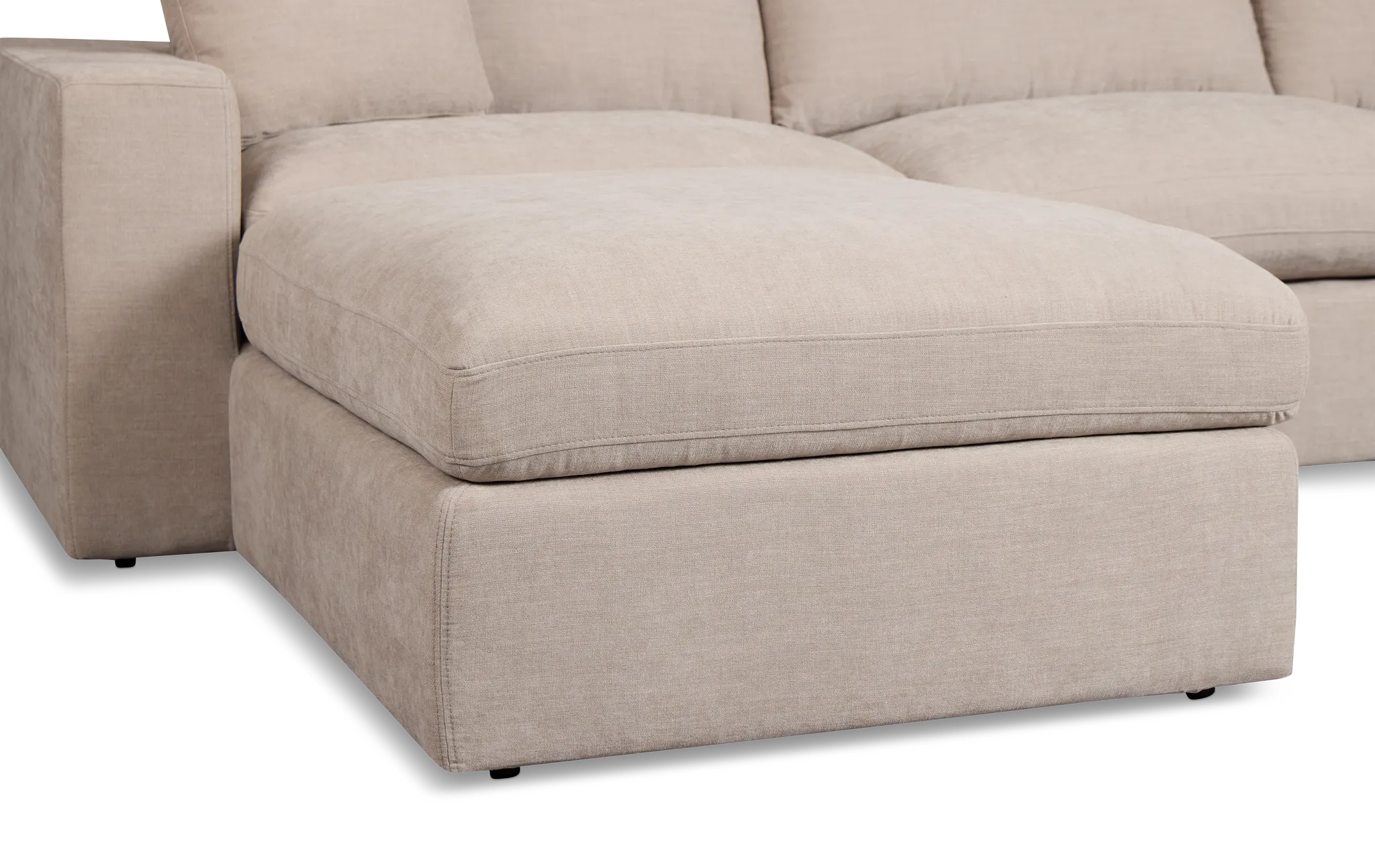 Breeze Taupe Fabric 4-piece Bumper Sectional