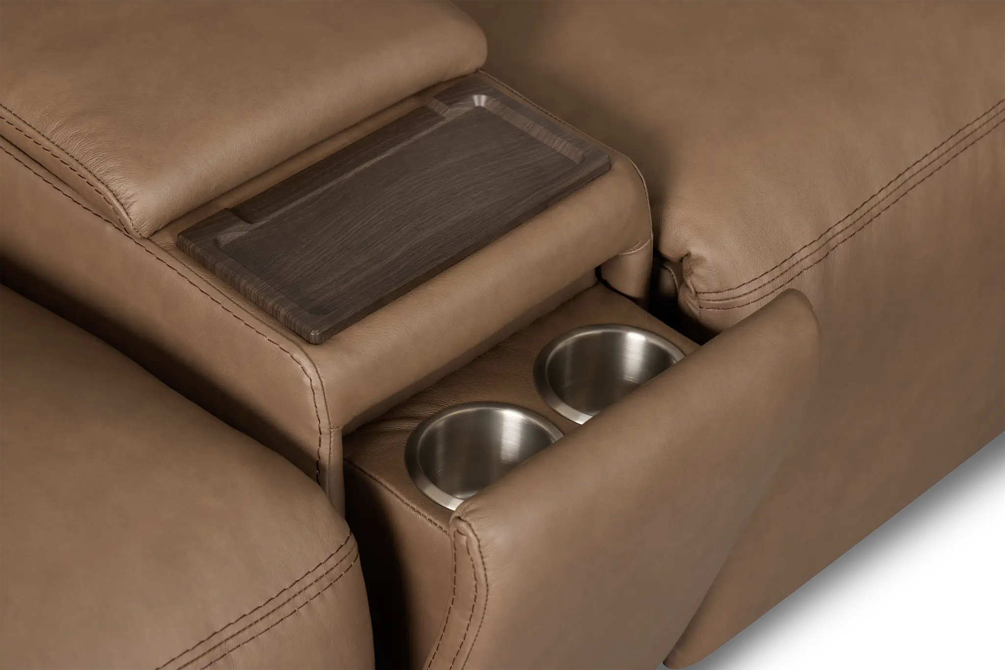 Flexsteel Brodie Dark Brown Lthr/vinyl Medium Dual Power 2-arm Reclining Sectional Flexsteel Brodie Dark Brown Lthr/vinyl Medium Dual Power 2-arm Reclining Sectional