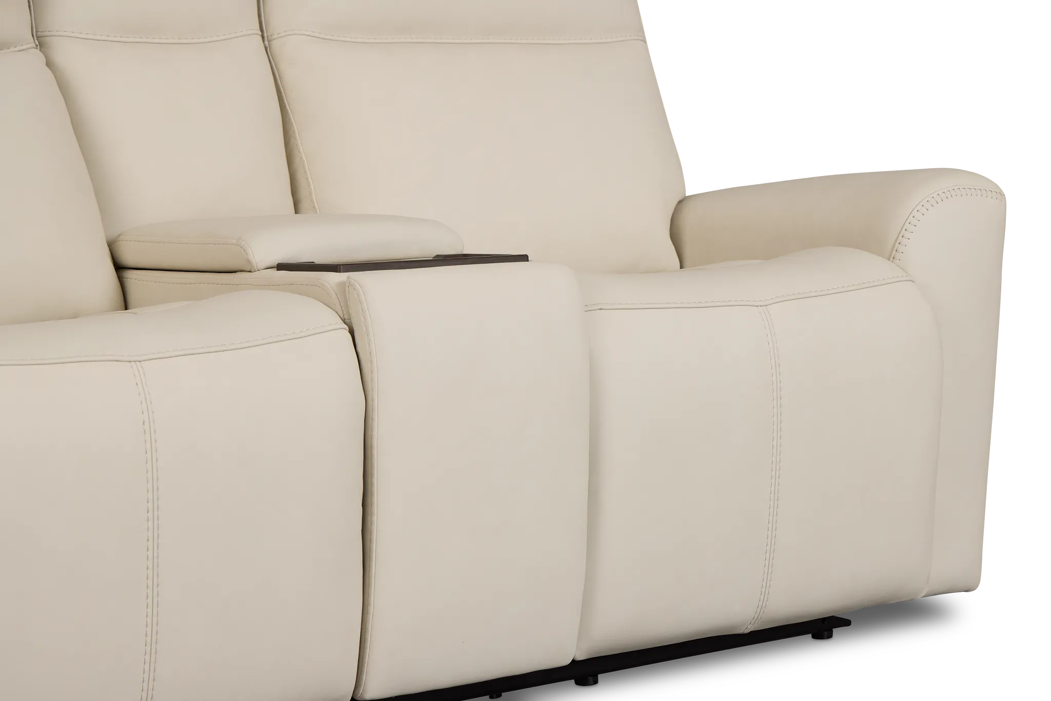 Flexsteel Sterling Ivory Lthr/vinyl Power Reclining Loveseat