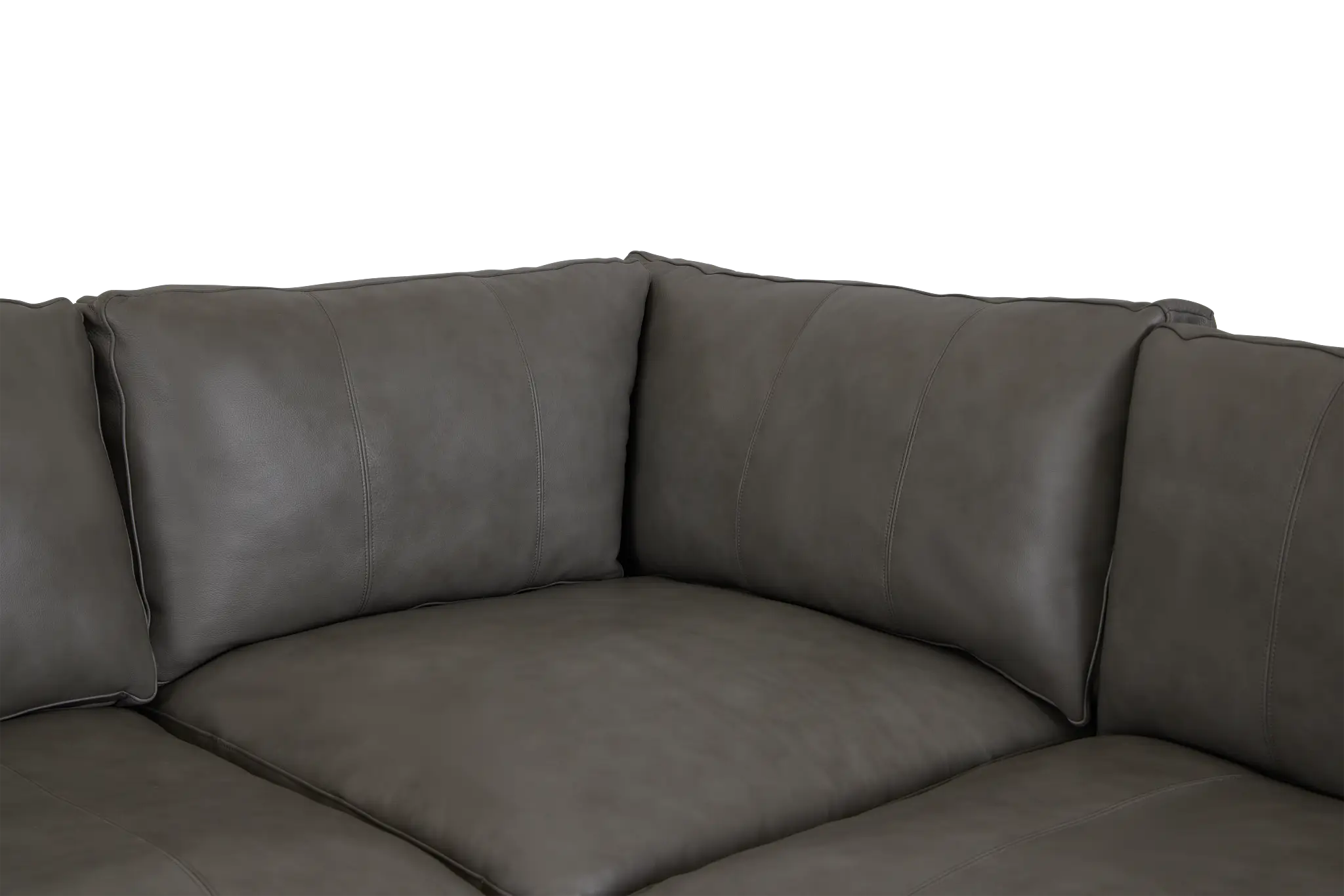 Dawkins Gray Leather Small Right Chaise Sectional Dawkins Gray Leather Small Right Chaise Sectional