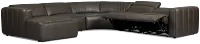 Jace Dark Gray Lthr/vinyl Small Dual Power Left Chaise Sectional