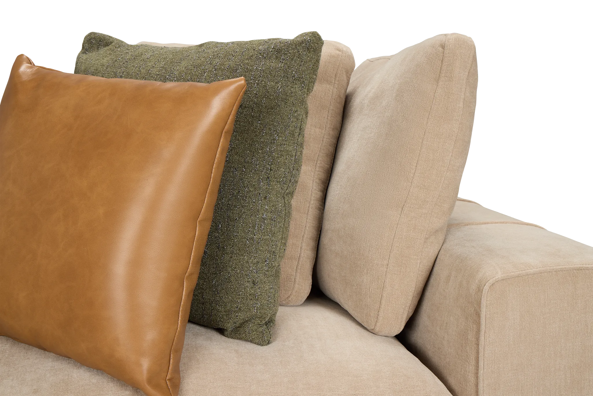 Cruz Light Beige Fabric 5-piece Modular Sectional With Console