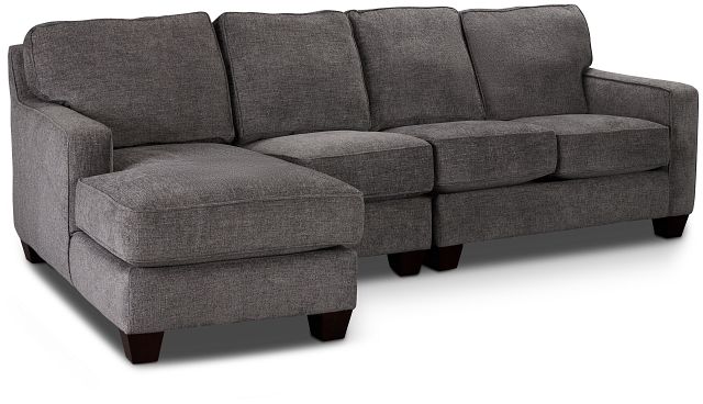 Andie Dark Gray Fabric Small Left Chaise Sectional