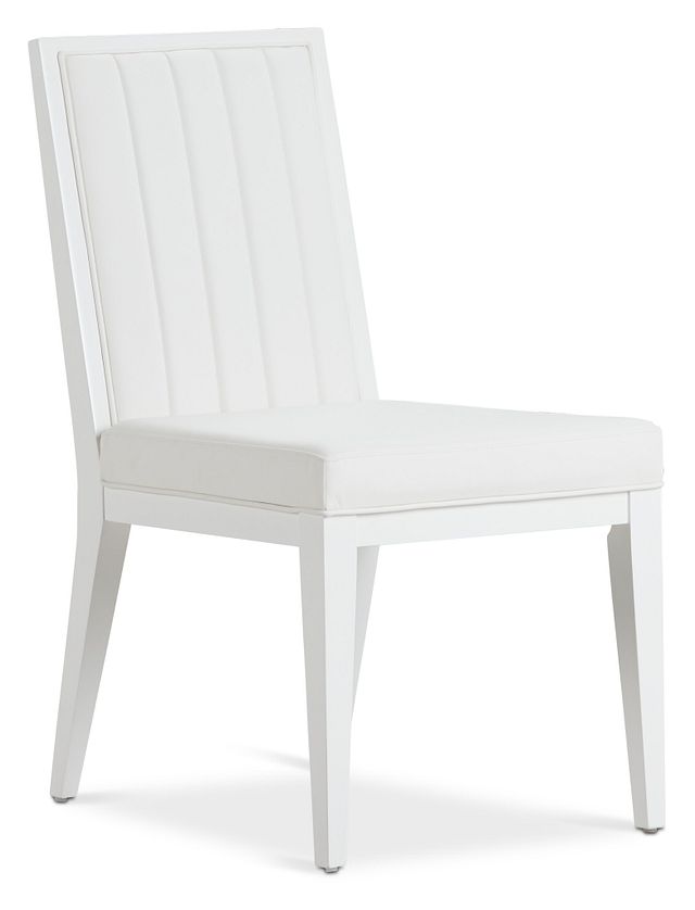 Ocean Drive White Wood Upholstered Side Chair