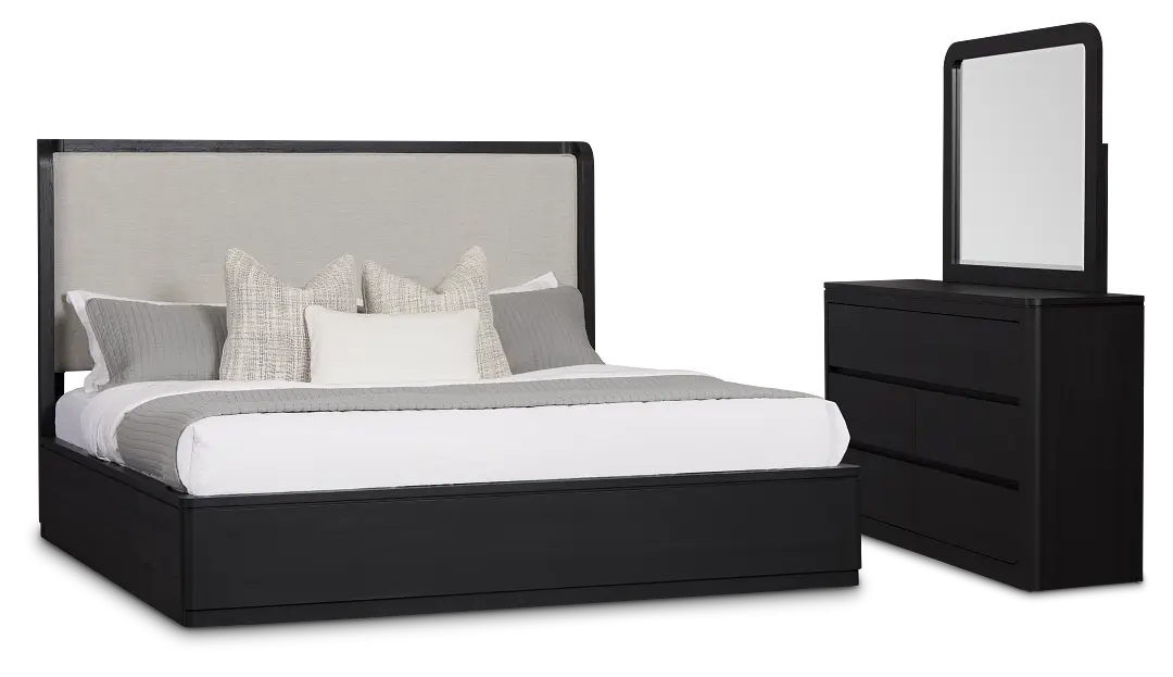 Emory Black Uph Platform Bedroom Emory Black Uph Platform Bedroom