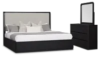 Emory Black Uph Platform Bedroom
