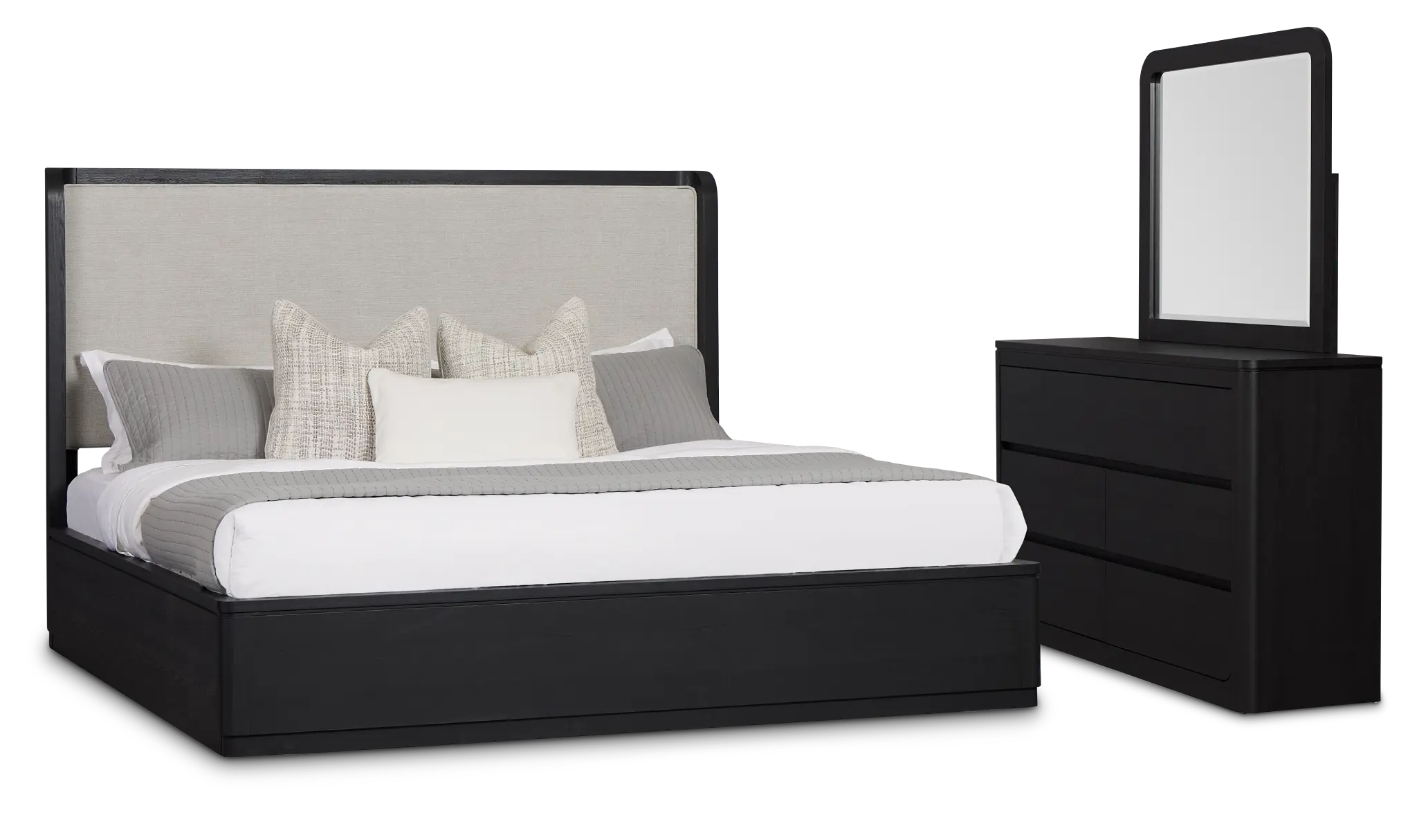 Emory Black Uph Platform Bedroom Emory Black Uph Platform Bedroom