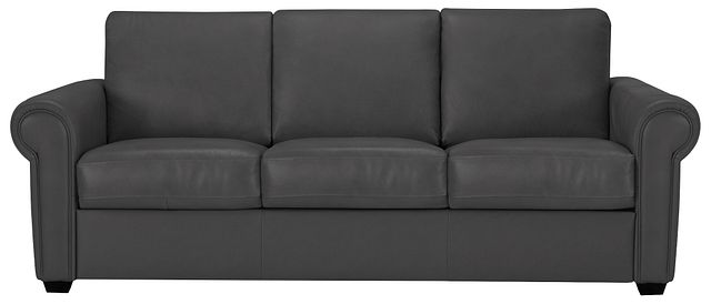 Lincoln Dark Gray Lthr/vinyl Memory Foam Sleeper