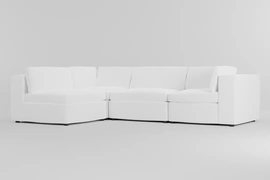 Destin Suave White Fabric 4-piece Modular Sectional Destin Suave White Fabric 4-piece Modular Sectional