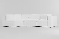 Destin Suave White Fabric 4-piece Modular Sectional