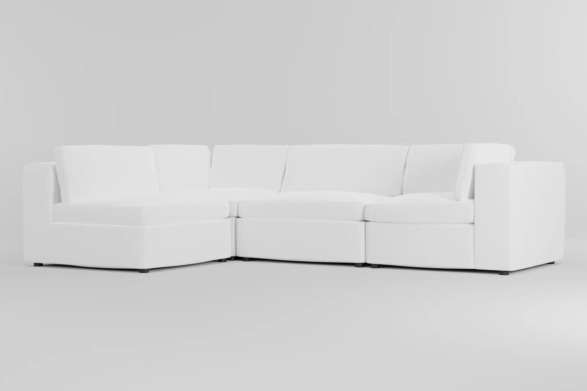 Destin Suave White Fabric 4-piece Modular Sectional Destin Suave White Fabric 4-piece Modular Sectional