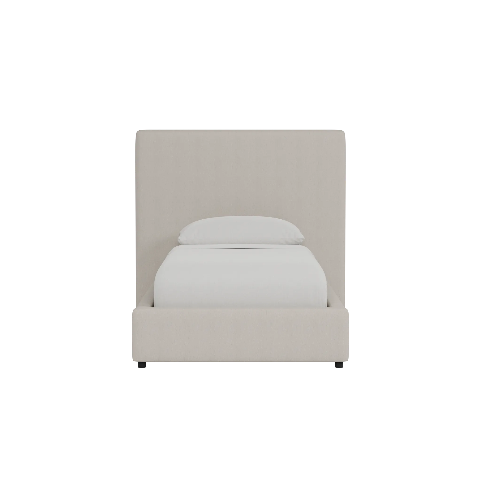 Grayton Revenue Beige 54" Upholstered Platform Bed