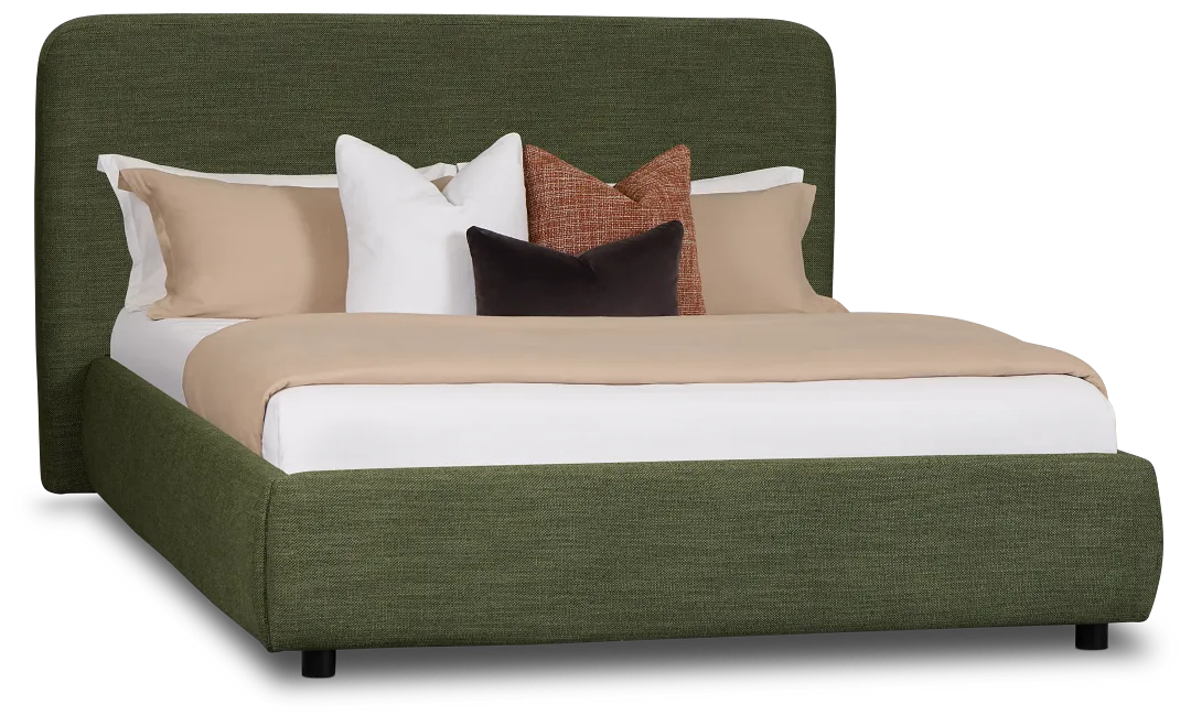 Williamsburg Green Upholstered Platform Bed
