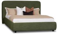 Williamsburg Green Upholstered Platform Bed