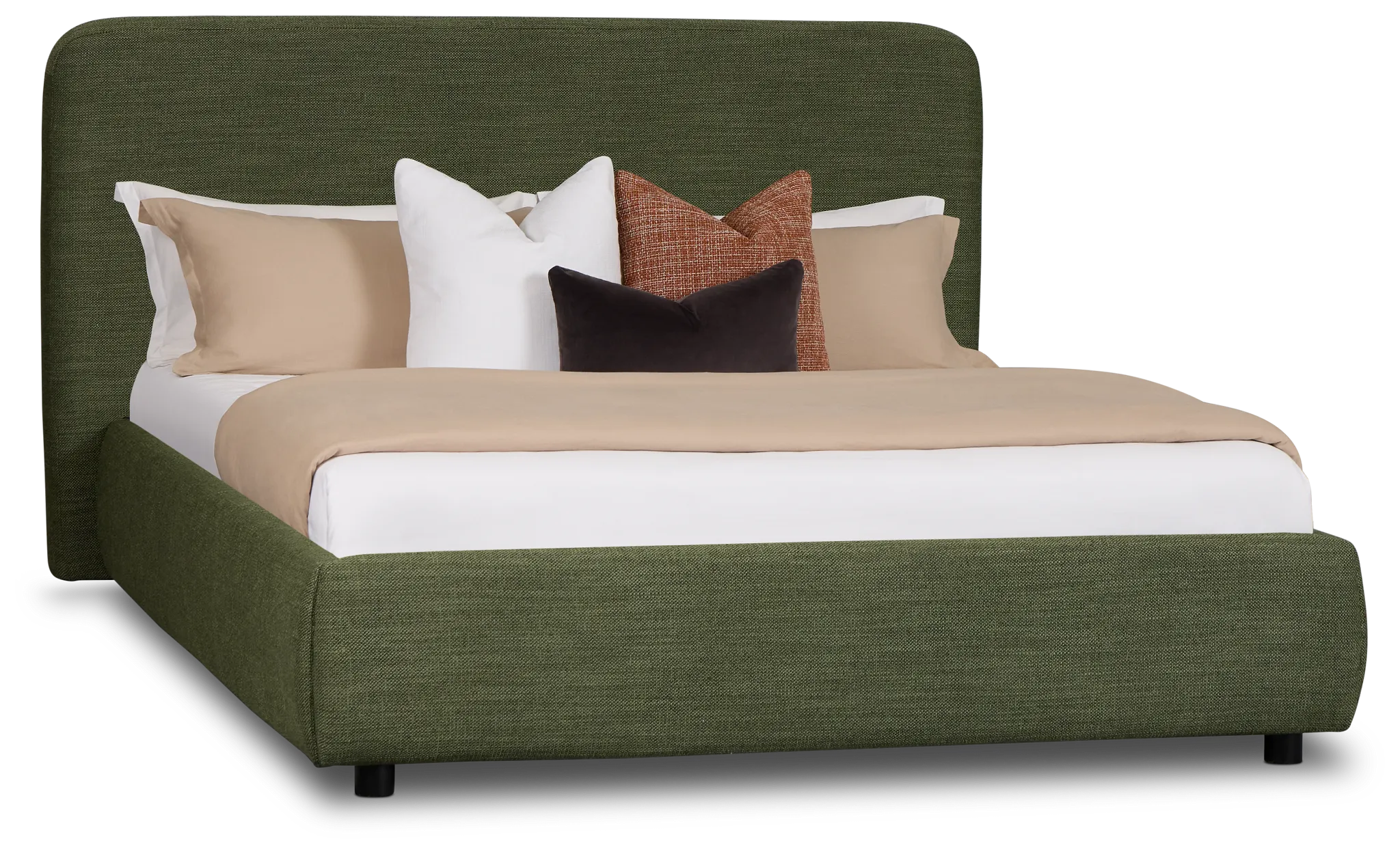 Williamsburg Green Upholstered Platform Bed