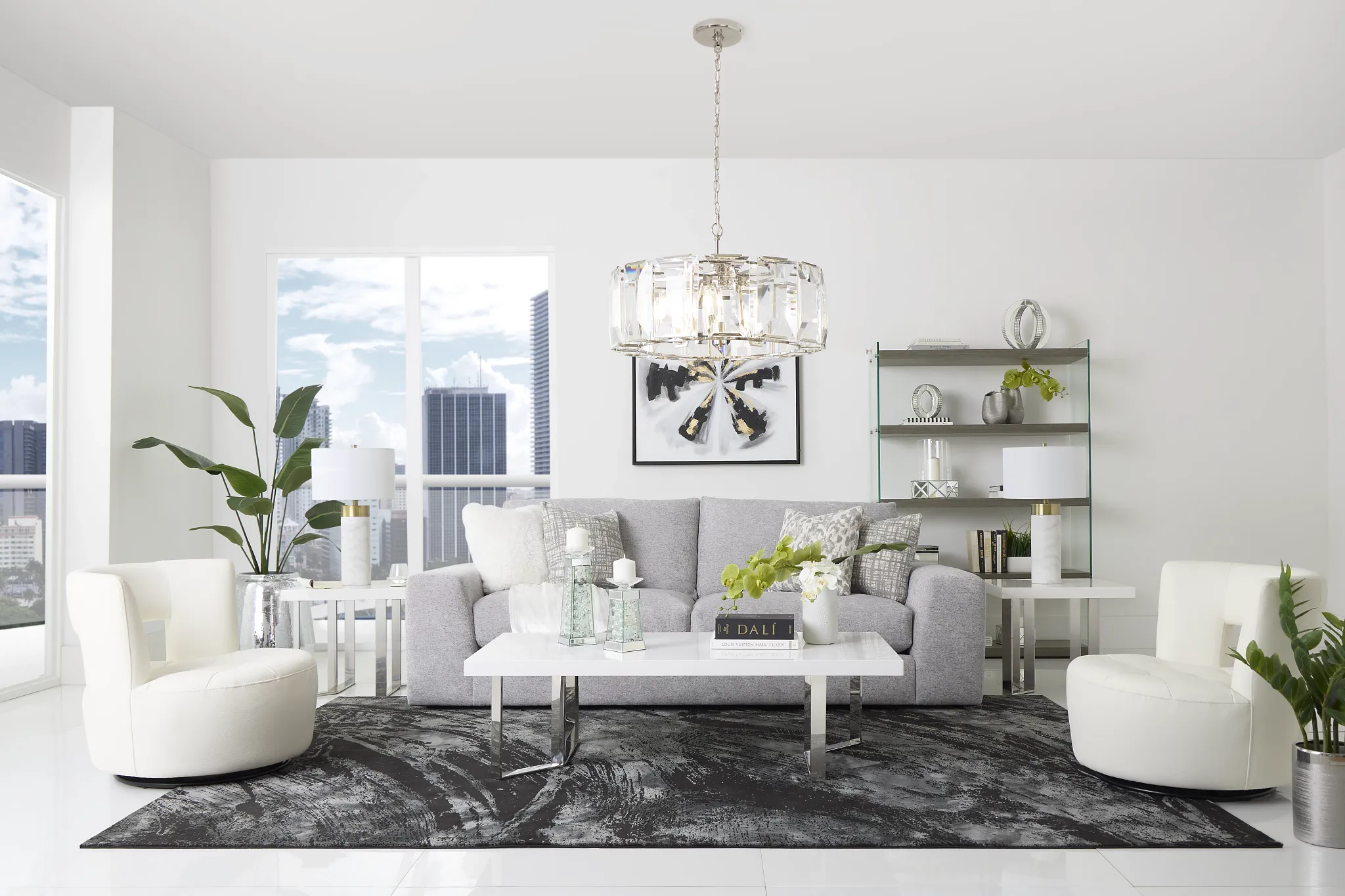 Calista Pewter Fabric Sofa