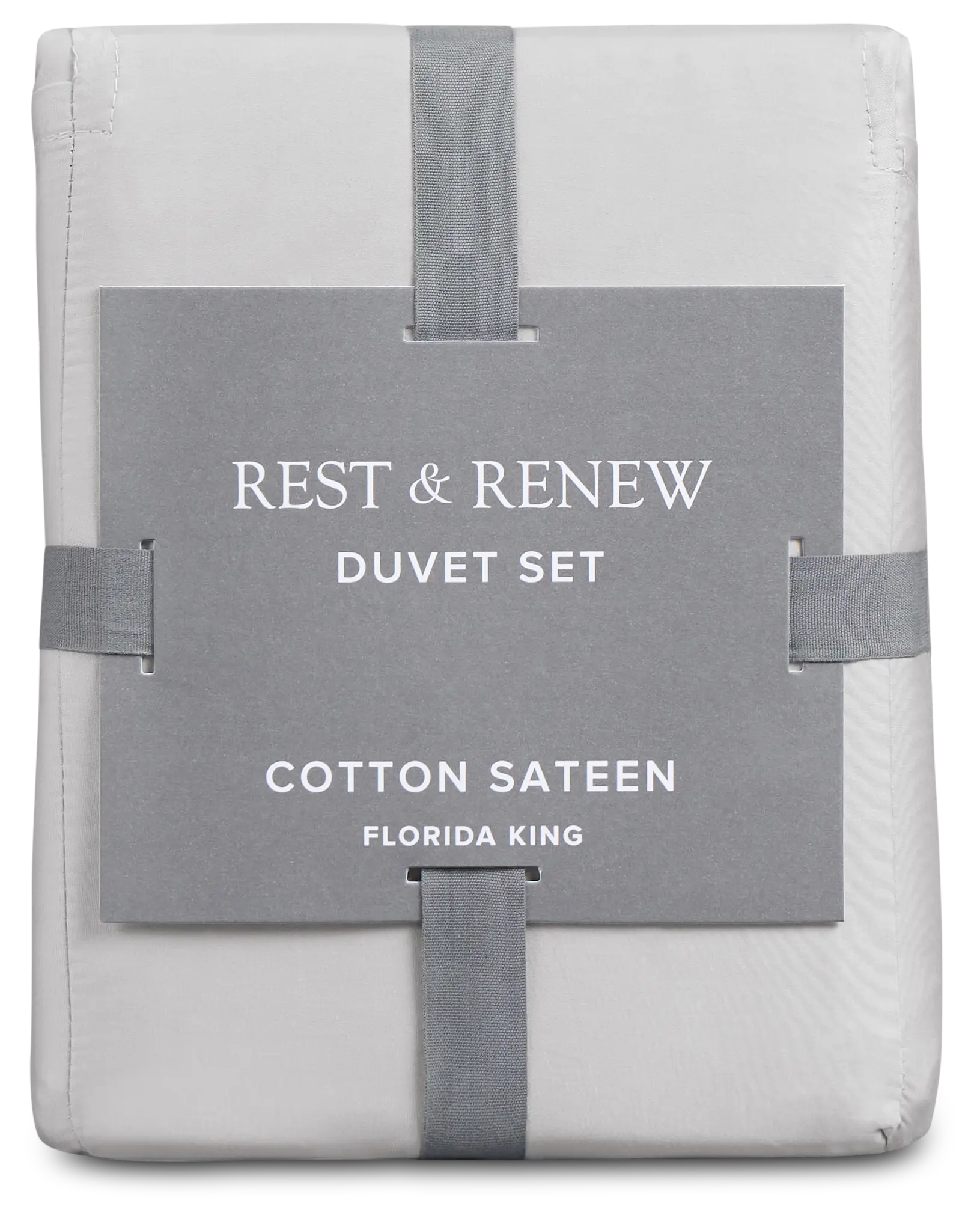 Rest & Renew Cotton Sateen Gray 300 Thread Duvet Set Rest & Renew Cotton Sateen Gray 300 Thread Duvet Set