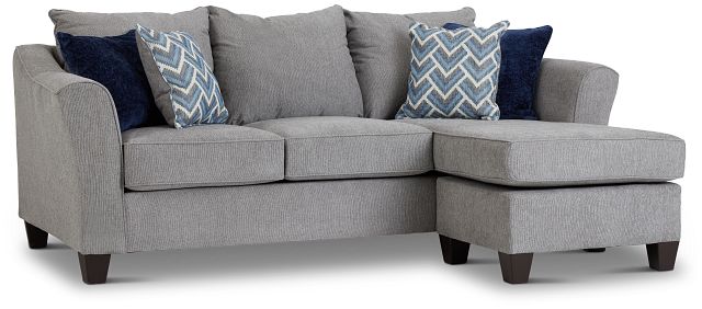 Maggie Light Gray Fabric Chaise Sectional (1)