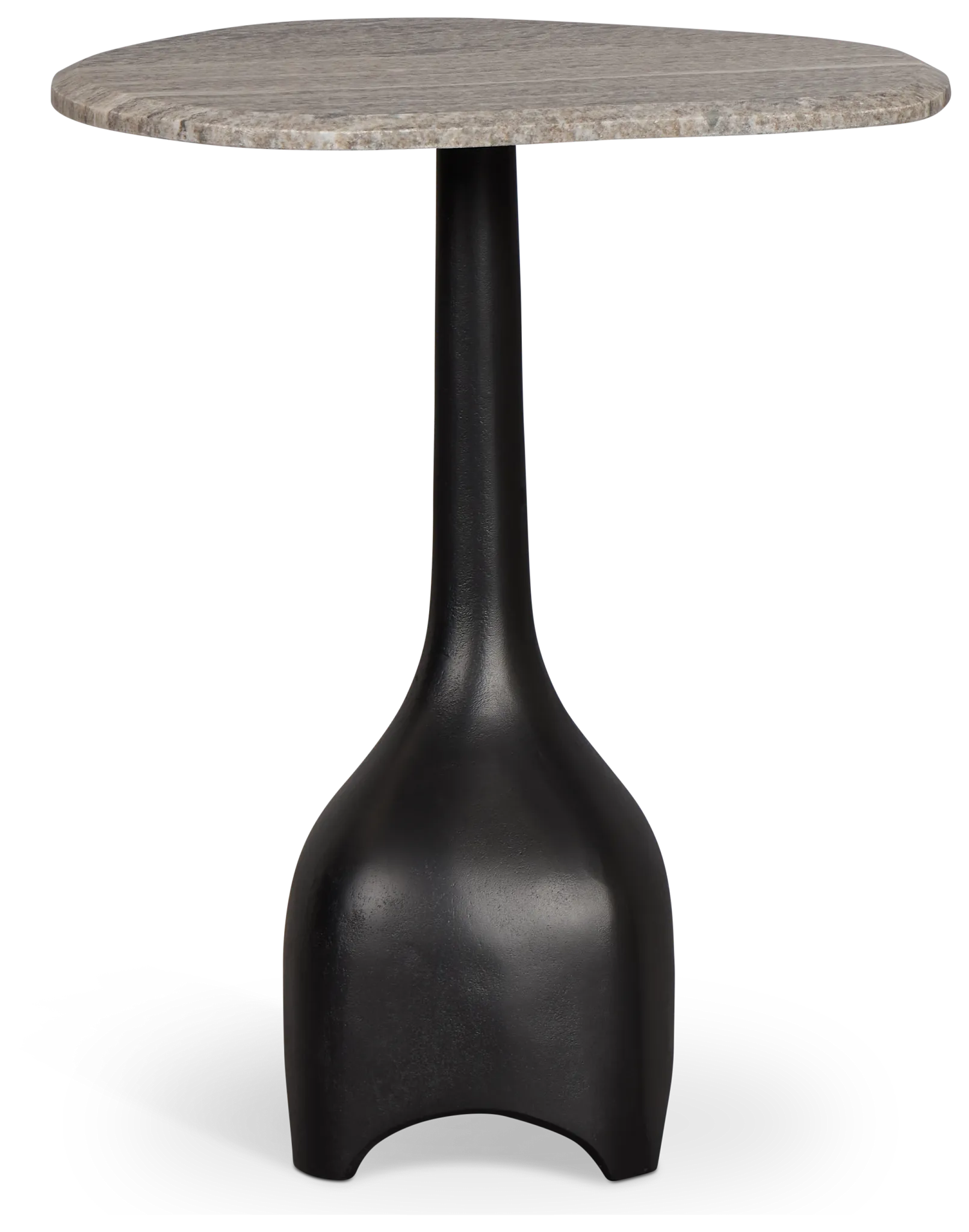 Lital Black Stone Accent Table