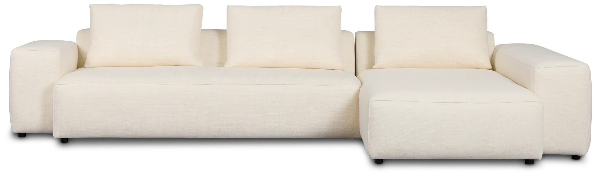 Cleo Light Beige Fabric Right Chaise Sectional