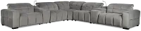Gemma Light Gray Velvet Large Dual Power Right Chaise Sectional