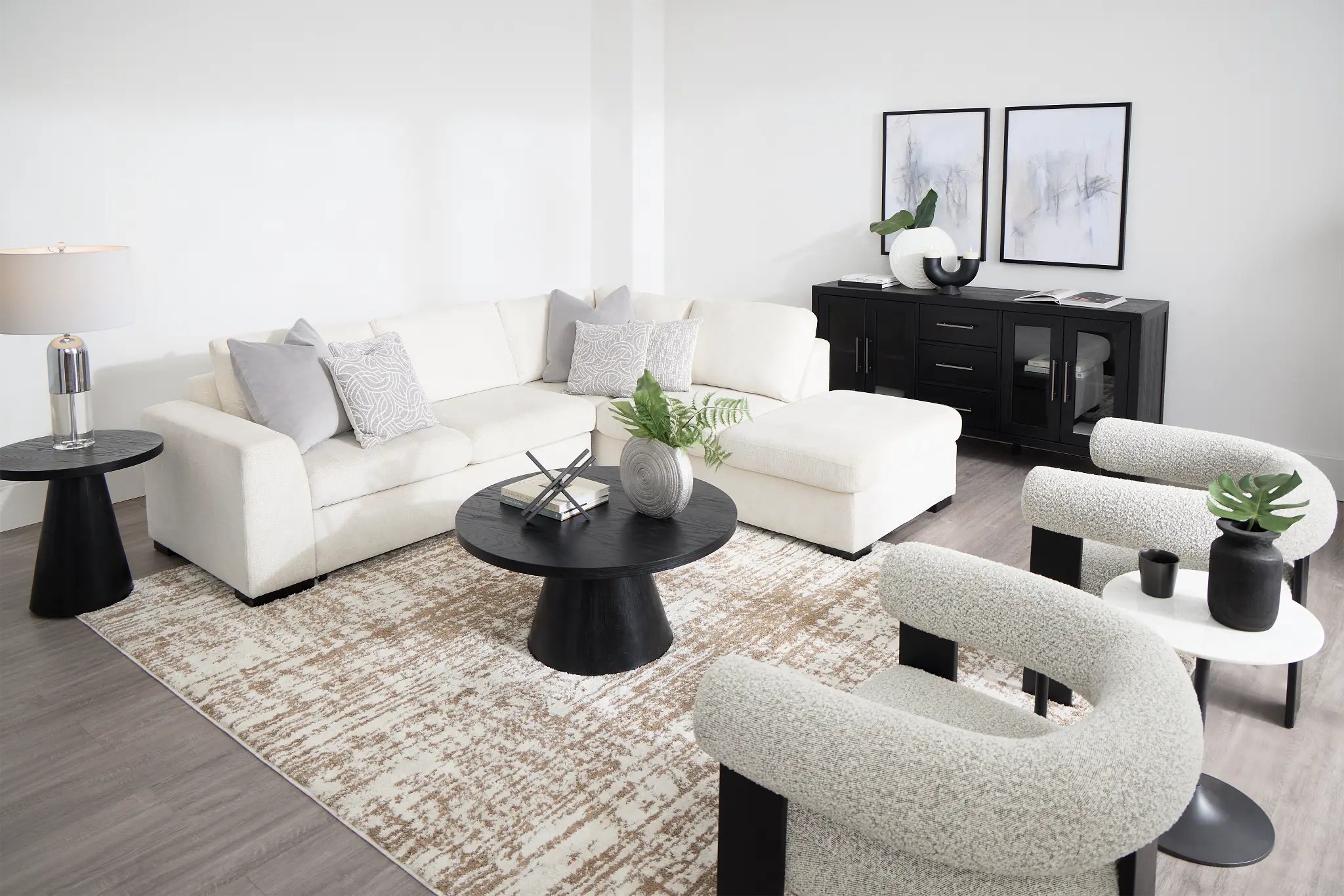 Blakely White Fabric Small Right Bumper Sleeper Sectional Blakely White Fabric Small Right Bumper Sleeper Sectional