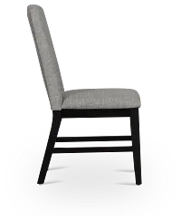 Oxford Gray Curved Upholstered Side Chair