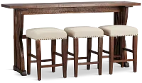 Joplin Dark Tone High Table With 3 Backless Barstools