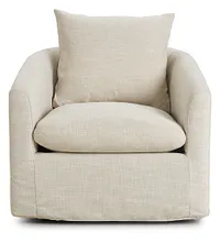 Willow Light Beige Fabric Swivel Chair
