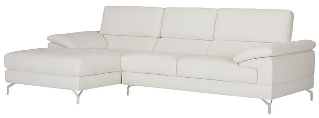 Dash White Micro Left Chaise Sectional