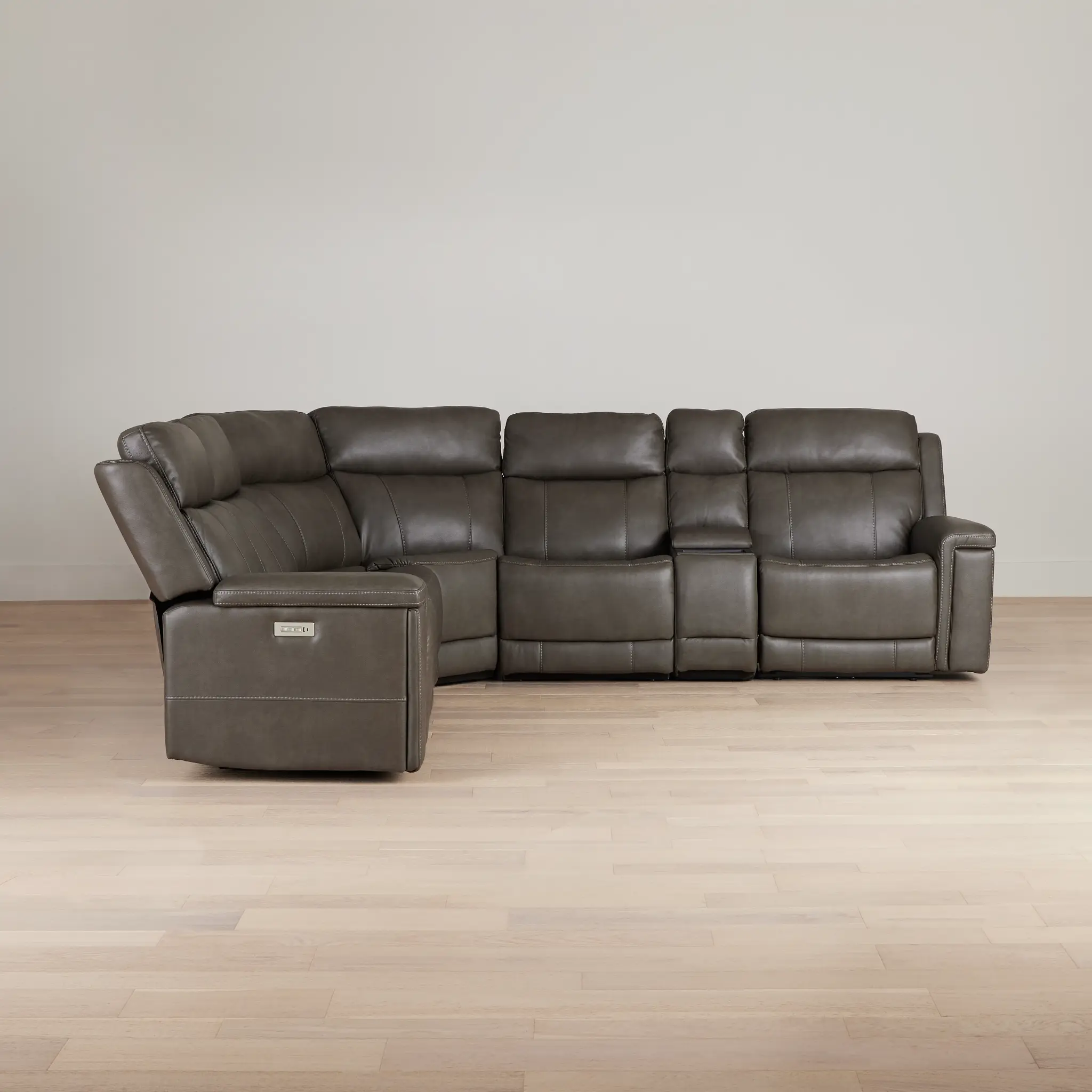 Jayden Gray Micro Medium Dual Power 2-arm Reclining Sectional Jayden Gray Micro Medium Dual Power 2-arm Reclining Sectional