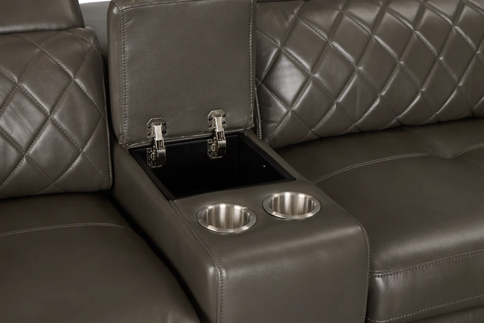 Ava Dark Gray Micro Large Dual Power Reclining Two-arm Sectional Ava Dark Gray Micro Large Dual Power Reclining Two-arm Sectional