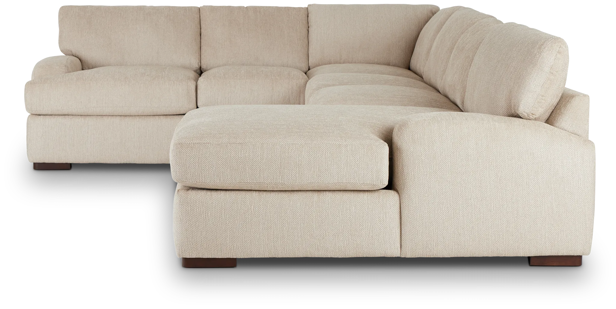 Alpha Beige Fabric Medium Right Chaise Sectional