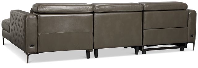 Ava Dark Gray Micro Right Chaise Power Reclining Sectional