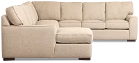 Sinclair Brown Fabric Left Chaise Cooling Memory Foam Sleeper Sectional