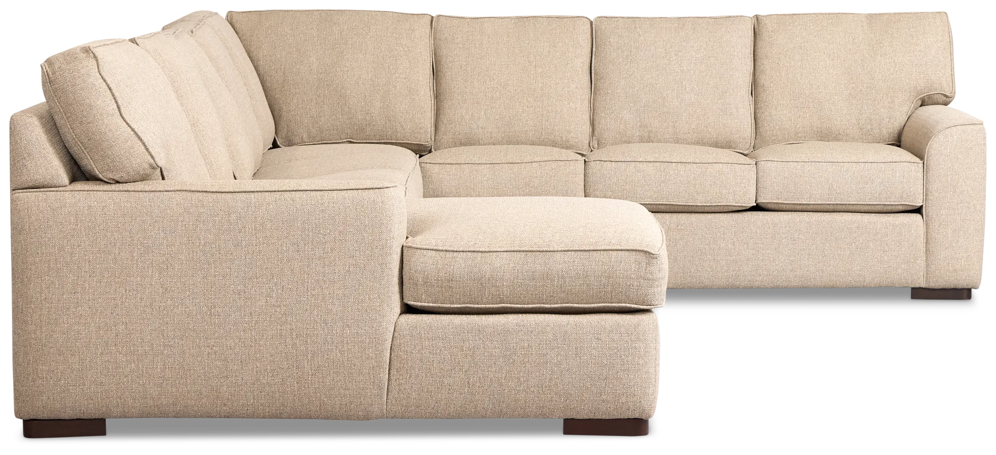 Sinclair Brown Fabric Left Chaise Cooling Memory Foam Sleeper Sectional