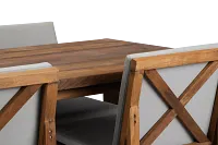 Linear Dark Gray 70" Teak Table & 4 Teak Cushioned Side Chairs