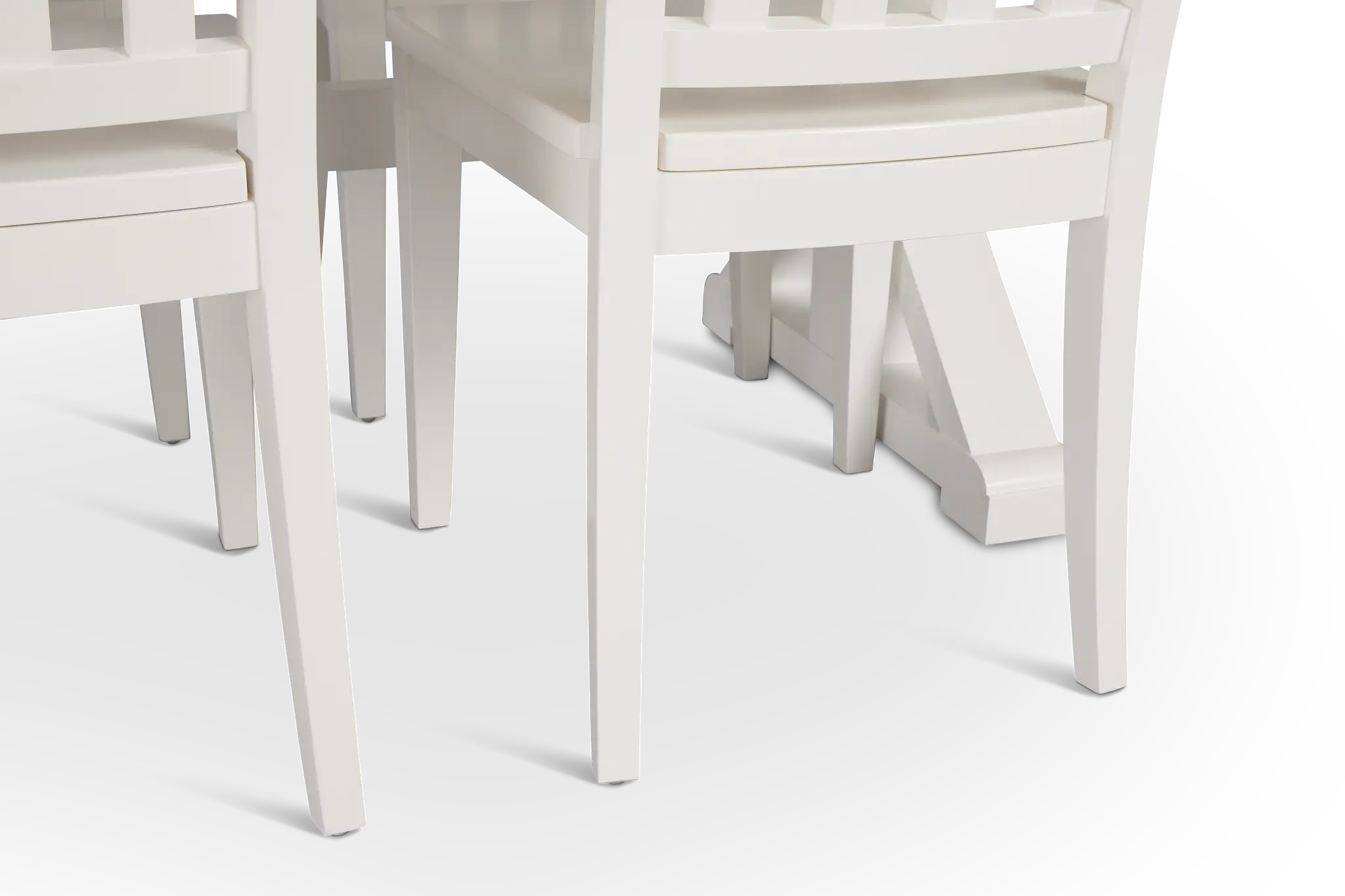 Nantucket White Trestle Table & 4 White Wood Chairs Nantucket White Trestle Table & 4 White Wood Chairs
