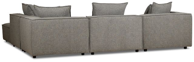 Tatum Gray Fabric 5pc Bumper Sectional